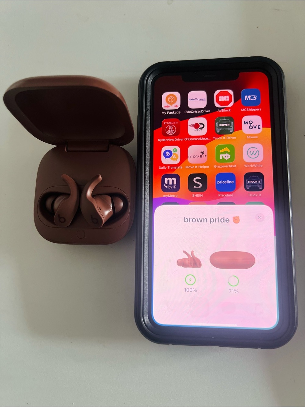 Beats Fit Pro True Wireless Earbuds - Brown in Working Conditions With USB Cable
